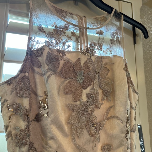 TAHARI Arthur S. Levine,  dress in size M color Rose Gold and cream background - Picture 11 of 16